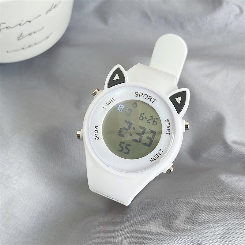 Cute Cat Ears Children's Watch Ins Good-looking Unicorn Junior High School and Elementary School Students Multi-Function Sports Electronic Watch