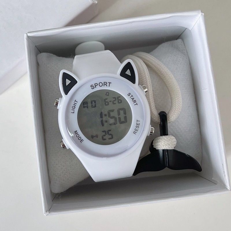 Cute Cat Ears Children's Watch Ins Good-looking Unicorn Junior High School and Elementary School Students Multi-Function Sports Electronic Watch