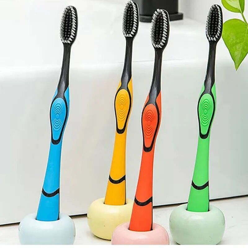 Bamboo Charcoal Toothbrush Soft Bristle Adult Ultra-Fine Soft-Bristle Toothbrush Cleaning Men and Women Family Pack Adult Toothbrush Independent Packaging