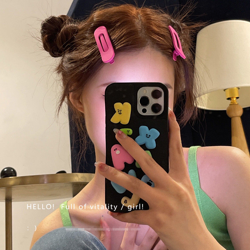 good texture! candy color ins girl metal duckbill skateboard barrettes bangs broken hair bar shaped hair clip