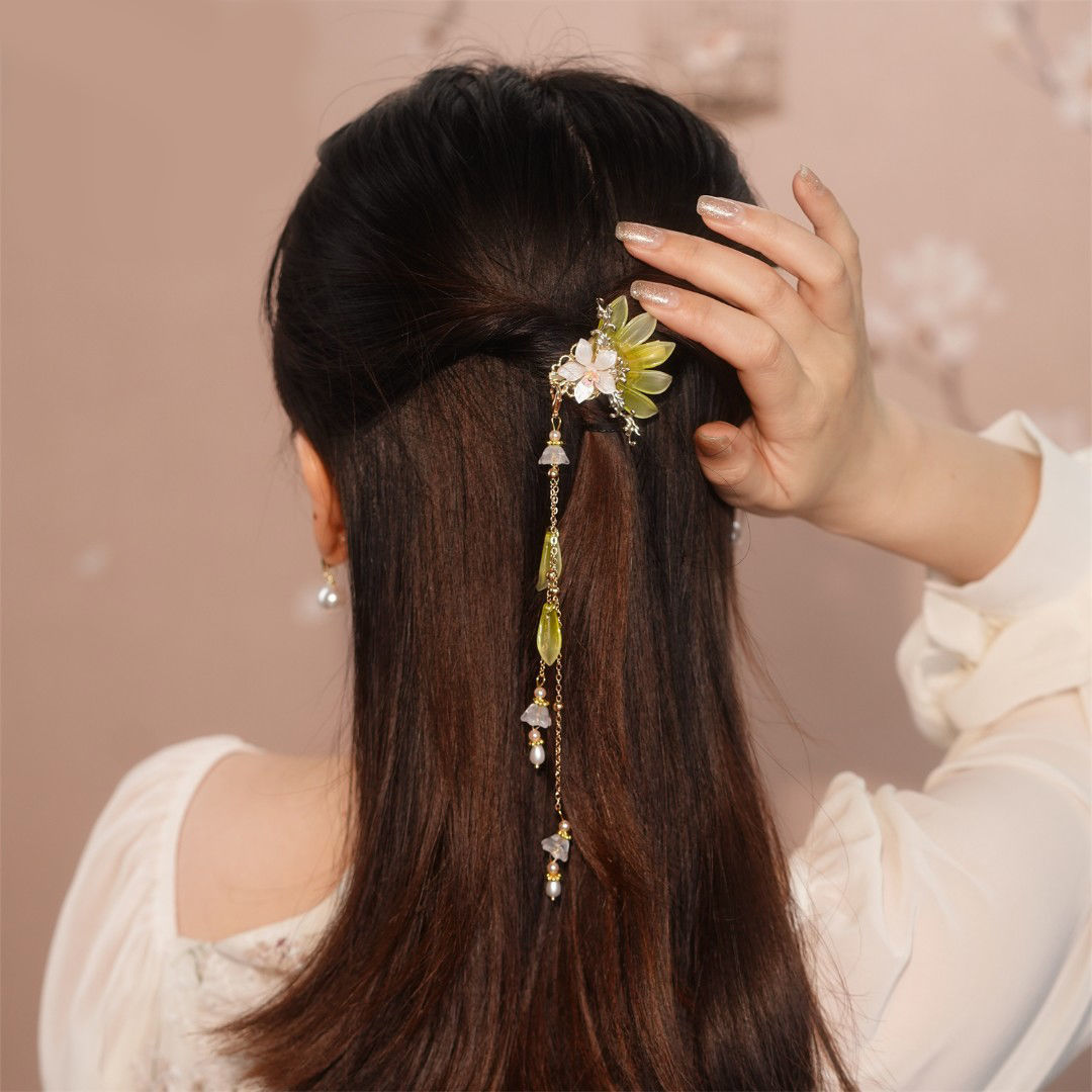 Resin Hair Accessories Classical Tassel Little Clip Barrettes Back Head Hair Fixer 2022 New Elegant High Sense