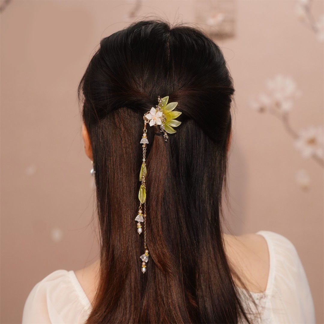 Resin Hair Accessories Classical Tassel Little Clip Barrettes Back Head Hair Fixer 2022 New Elegant High Sense