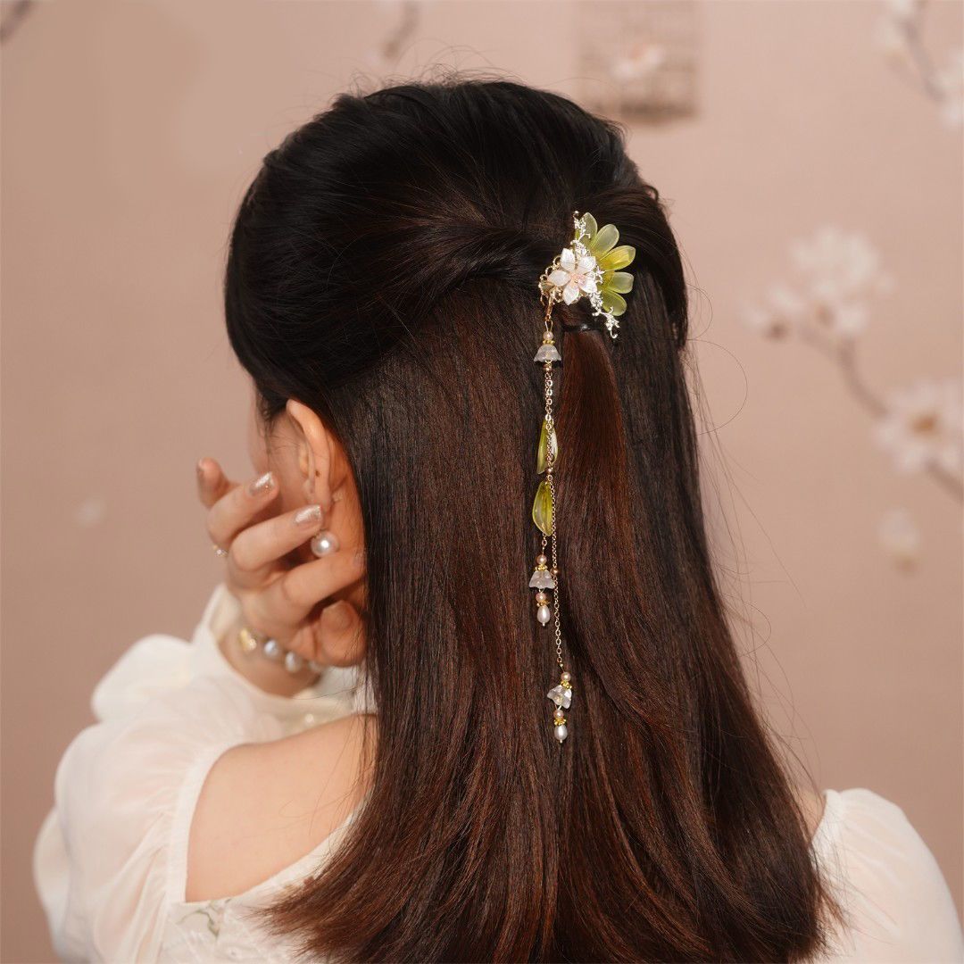 Resin Hair Accessories Classical Tassel Little Clip Barrettes Back Head Hair Fixer 2022 New Elegant High Sense