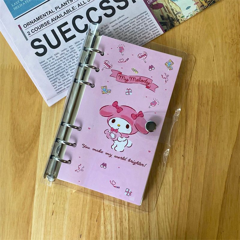 Korean Clow M Melody Journal Book Loose-Leaf Diary Cinnamoroll Babycinnamoroll A6 Cartoon Girl Good-looking Notepad