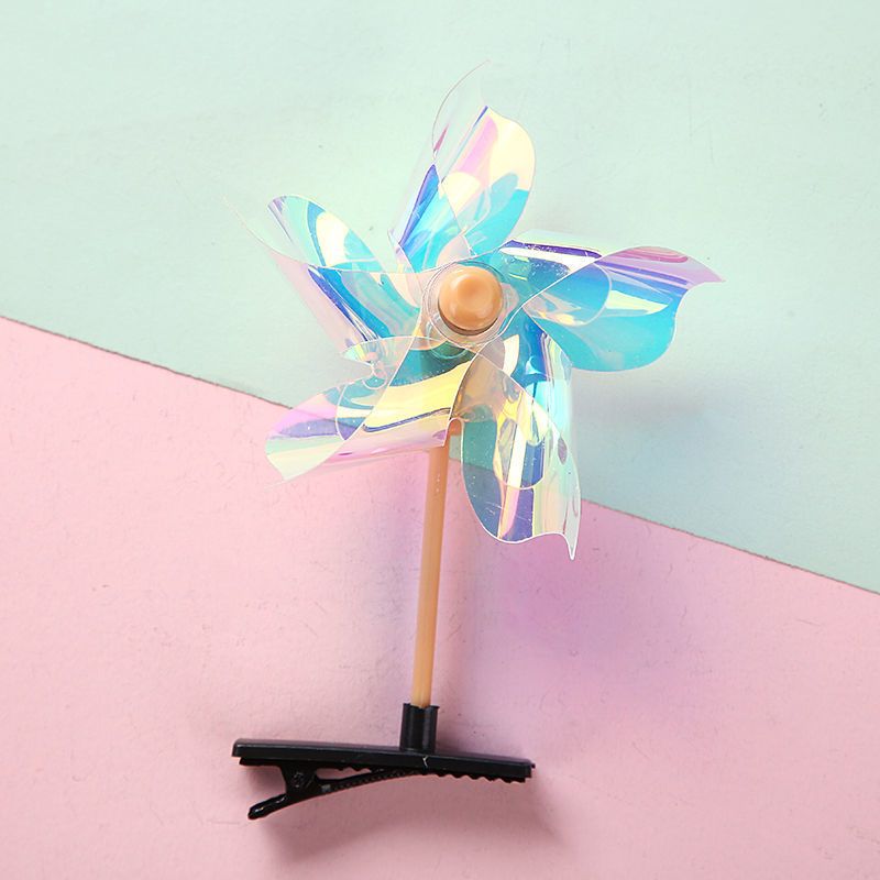 Moving Sequins Pink Little Windmill Barrettes Magic Color Selling Cute Creative Bang Clip Side Clip Hairpin Girl's Heart Hair Accessories