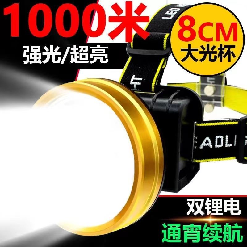 headlamp head-mounted power torch super bright rechargeable super bright outdoor night exclusive for fishing lighting work miner‘s lamp