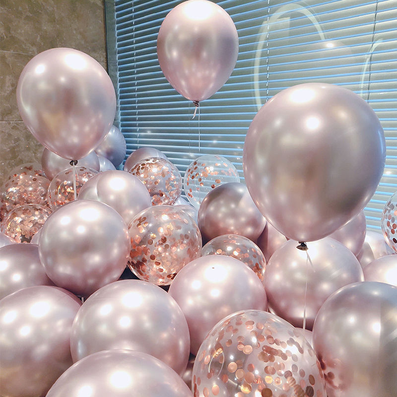 Internet Celebrity Explosion-Proof Metal Sequins Balloon Wholesale Children Non-Toxic Birthday Decoration Supplies Wedding Scene Layout Balloon