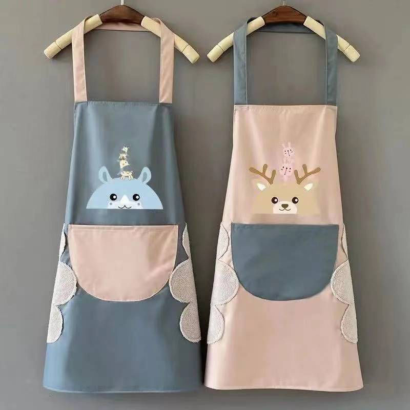 apron kitchen household waterproof oil-proof men‘s and women‘s internet celebrity apron korean style japanese style work and housework apron work clothes