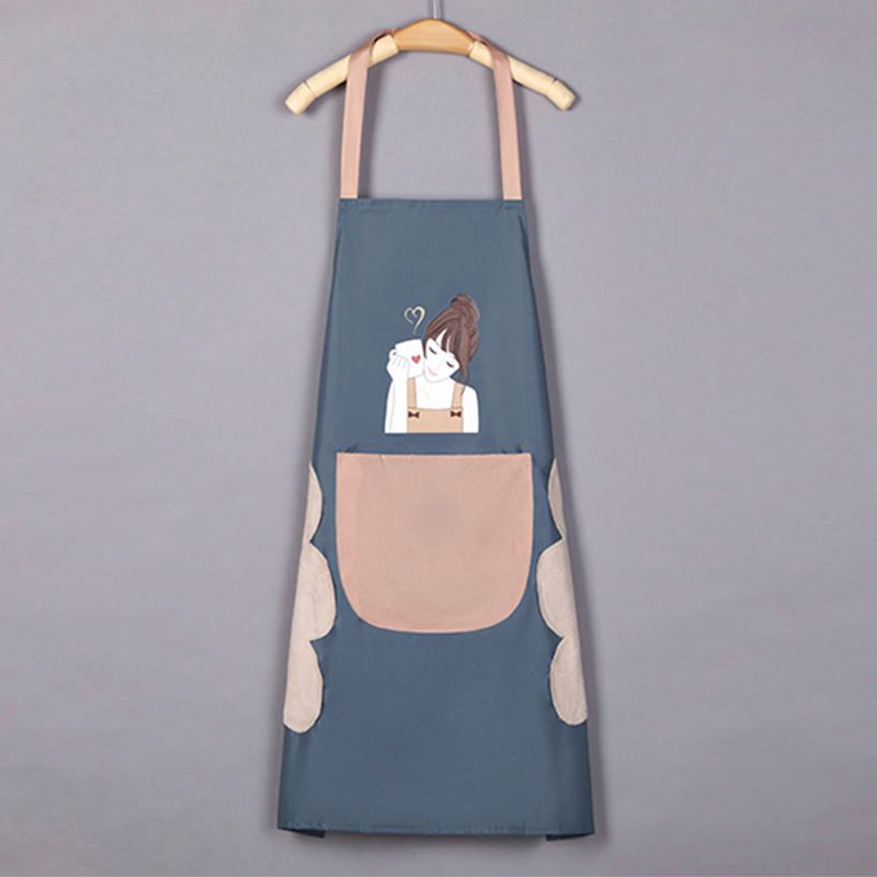 Apron Household Waterproof and Oil-Proof Men's and Women's New Internet Celebrity Apron Korean Style Japanese Style Work Clothes for Work and Housework Apron