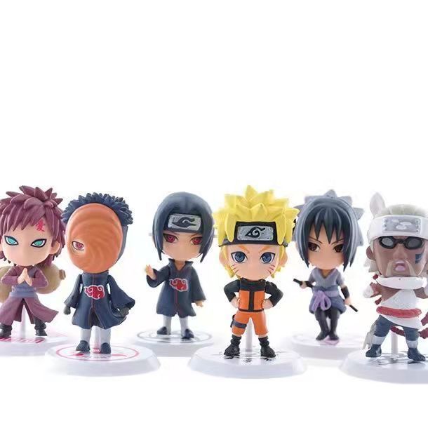 Naruto Hand-Made Full Set of Anime Cute Doll Model Naruto Sasuke Kakashi Desktop Decoration Gift