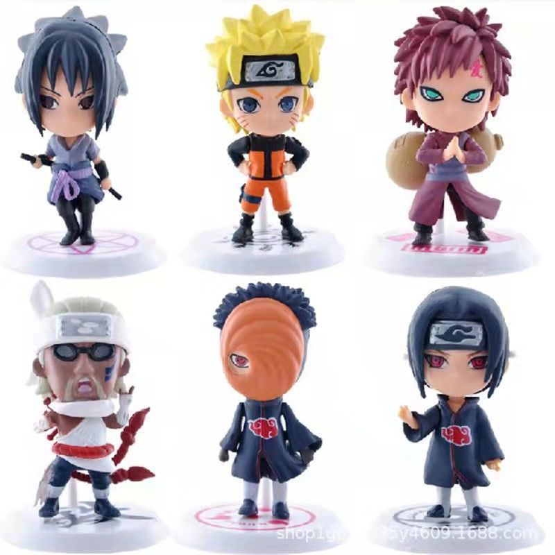 Naruto Hand-Made Full Set of Anime Cute Doll Model Naruto Sasuke Kakashi Desktop Decoration Gift