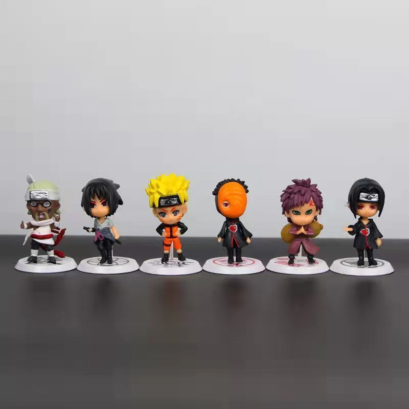 Naruto Hand-Made Full Set of Anime Cute Doll Model Naruto Sasuke Kakashi Desktop Decoration Gift