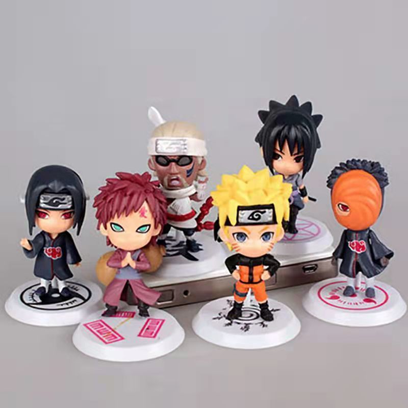 Naruto Hand-Made Full Set of Anime Cute Doll Model Naruto Sasuke Kakashi Desktop Decoration Gift