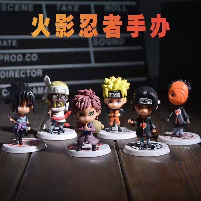 Naruto Hand-Made Full Set of Anime Cute Doll Model Naruto Sasuke Kakashi Desktop Decoration Gift