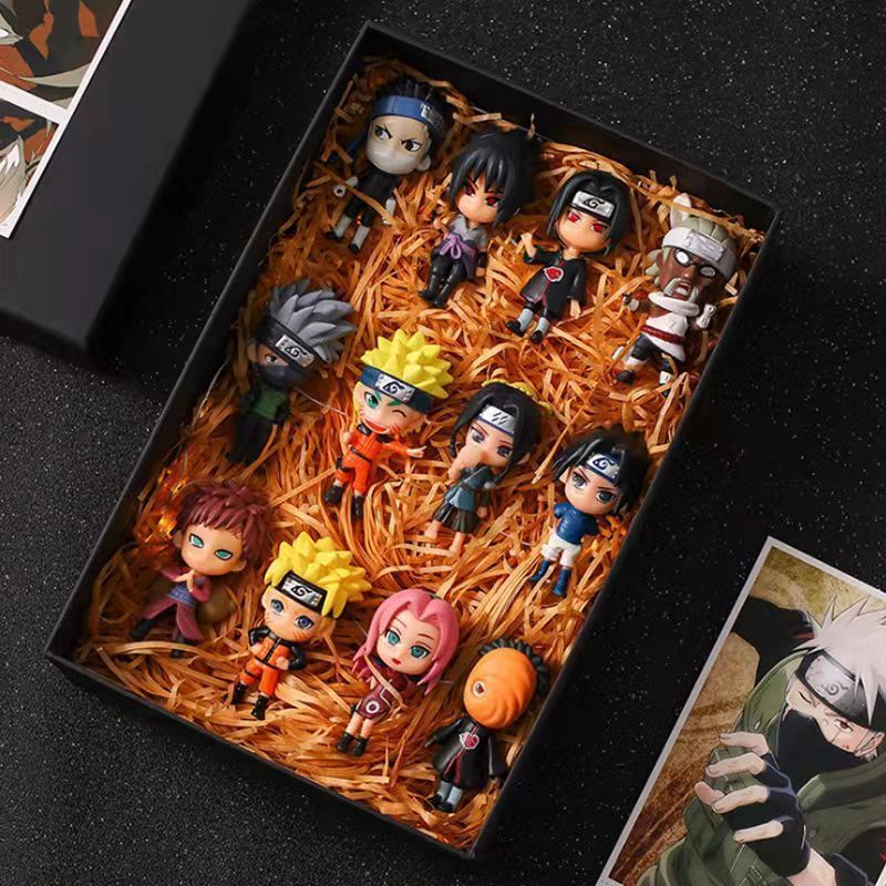 Naruto Hand-Made Full Set of Anime Cute Doll Model Naruto Sasuke Kakashi Desktop Decoration Gift