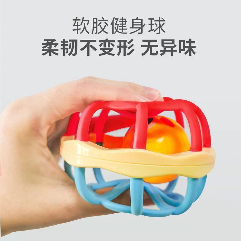 Baby Rattle-Drum Rattle Red Ball Baby Baby Early Childhood Education Hearing Visual Training Hand Grip Toy