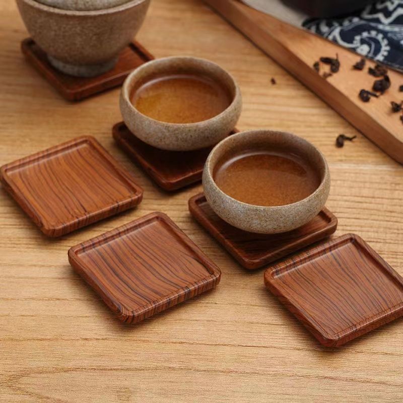 [buy ten get two free] wood grain ancient style tea set tea cup mat tea ceremony cup saucer kung fu tea set cup tea ceremony utensil