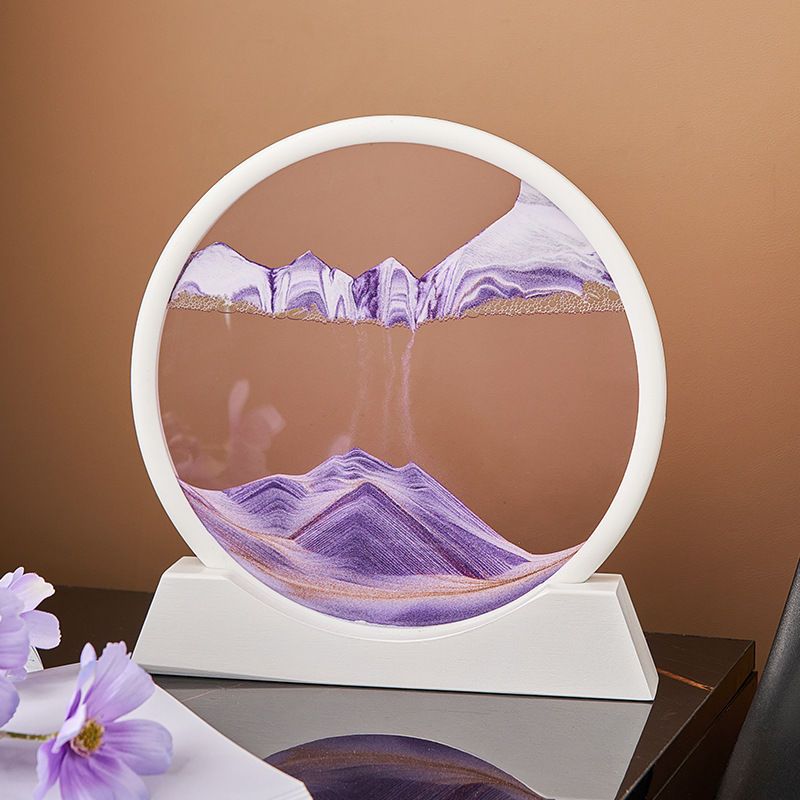 light luxury 3d quicksand painting decoration creative gift birthday decompression relief art hourglass home ornament round landscape