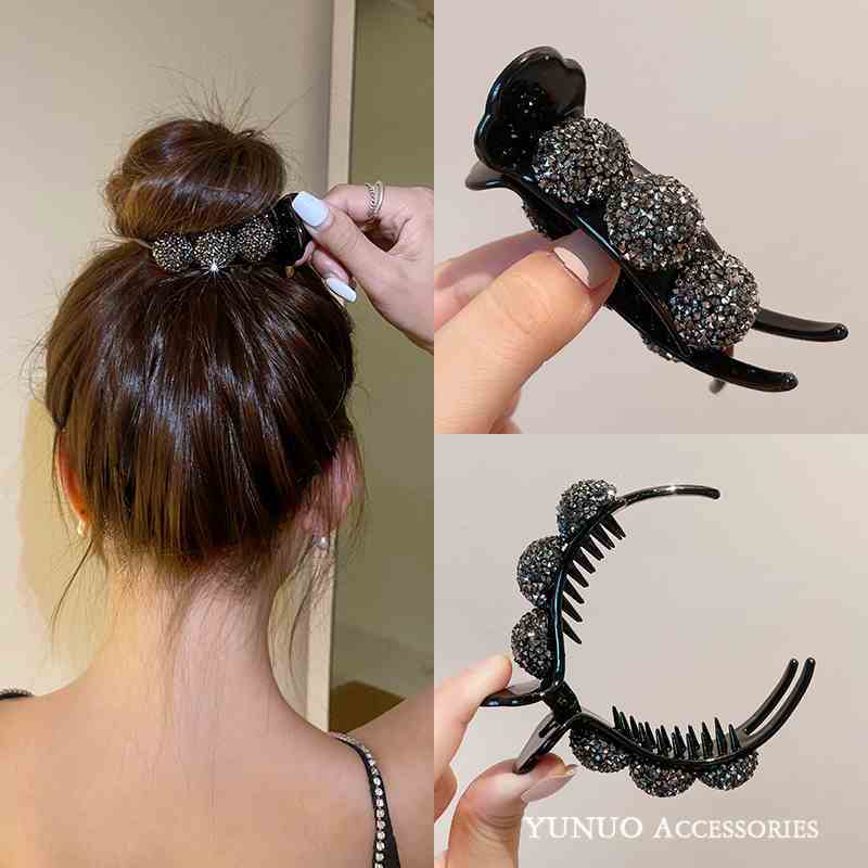 High-Grade Sense Bun Hairpin Headdress Female Bow Claw Clip Back Head Large Size Internet Celebrity Shark Clip Elegant Hair Pin