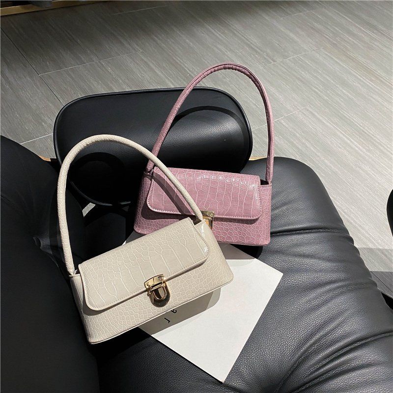 french niche bag 2024 new internet celebrity popular one shoulder bag korean style all-match stone pattern fashion underarm bag