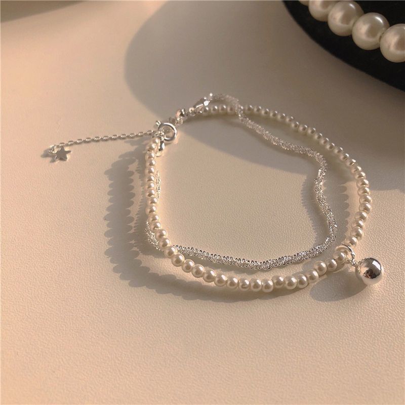 Bell Starry Pearl Double-Layer Baroque Bracelet Cold Style High-Grade Super Fairy Bracelet Niche Japanese Style Design