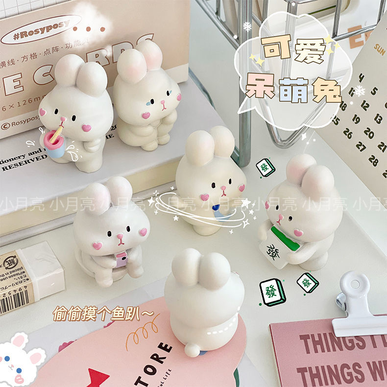 Cute Rabbit Decoration Girl Heart Ins Style Desktop Decoration Set Cartoon Super Cute Creative Car Ornament Decoration