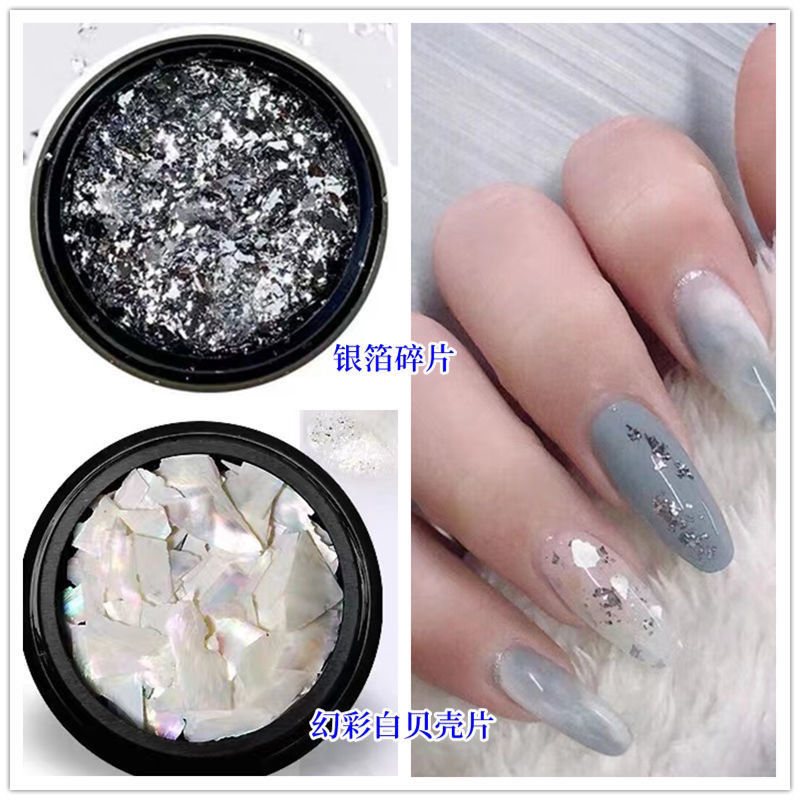 Nail Accessories Gold Foil Paper Tinfoil Pieces Broken Gold Foil Tin Foil Paillette Jinbo Paper Ultra-Thin Shell Patch Set