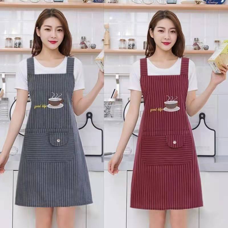 Cotton Apron Shoulder Strap Adult Men Women's Kitchen Eating Wholesale Wedding Couple Two-Piece Set Cleaning Restaurant Work