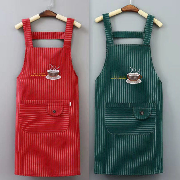 Cotton Apron Shoulder Strap Adult Men Women's Kitchen Eating Wholesale Wedding Couple Two-Piece Set Cleaning Restaurant Work