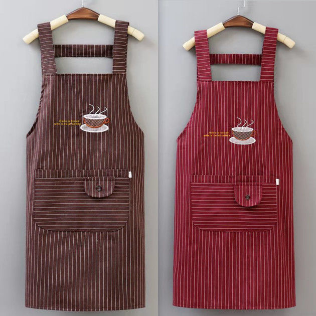 Cotton Apron Shoulder Strap Adult Men Women's Kitchen Eating Wholesale Wedding Couple Two-Piece Set Cleaning Restaurant Work