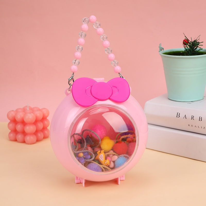 New Children's Bags Little Princess Rubber Band Hair Ring and Hairpins Storage Box Children's Hair Accessories Gift Box High-End Jewelry Box