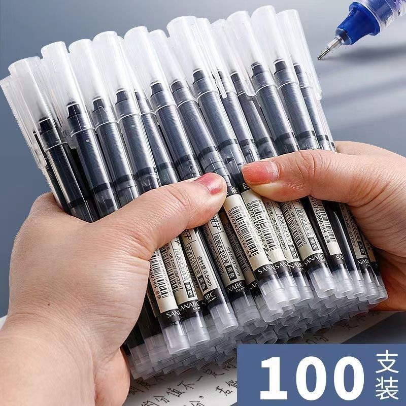 new straight liquid gel pen quick-drying large capacity ballpoint pen 0.5 student syringe brush question pen signature pen