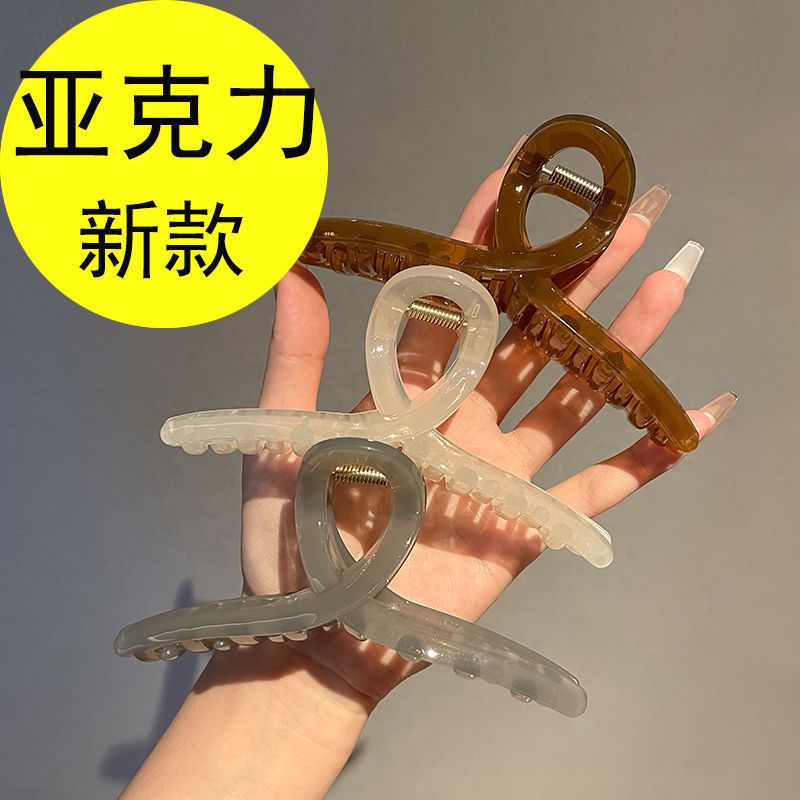 large shark clip grip large hair clip barrettes summer good-looking ins barrettes female head jelly grip