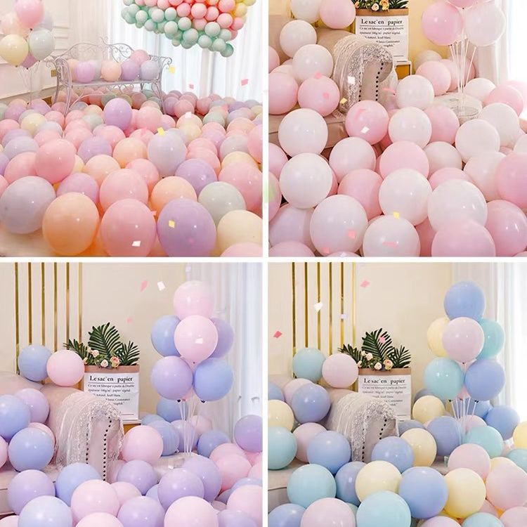 macaron color balloon wholesale decoration scene layout children‘s color cartoon activity thickened explosion-proof pink wedding