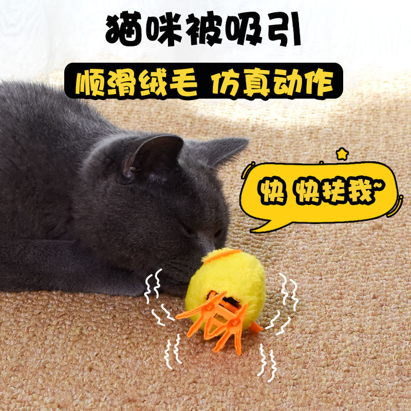 Cat Toy Automatic Funny Cat Plush Clockwork Chicken Sound Mouse Cat Pole Toy Cat Bell Ball Pet Toy