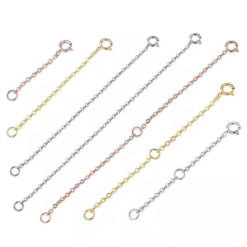 925 Sterling Silver Necklace Women's Tail Chain Extension Bracelet Anklet plus Long Chain Rose Gold Long Chain Fat Sister DIY Accessories