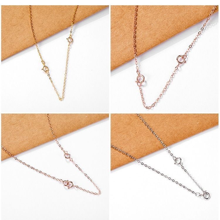 925 Sterling Silver Necklace Women's Tail Chain Extension Bracelet Anklet plus Long Chain Rose Gold Long Chain Fat Sister DIY Accessories