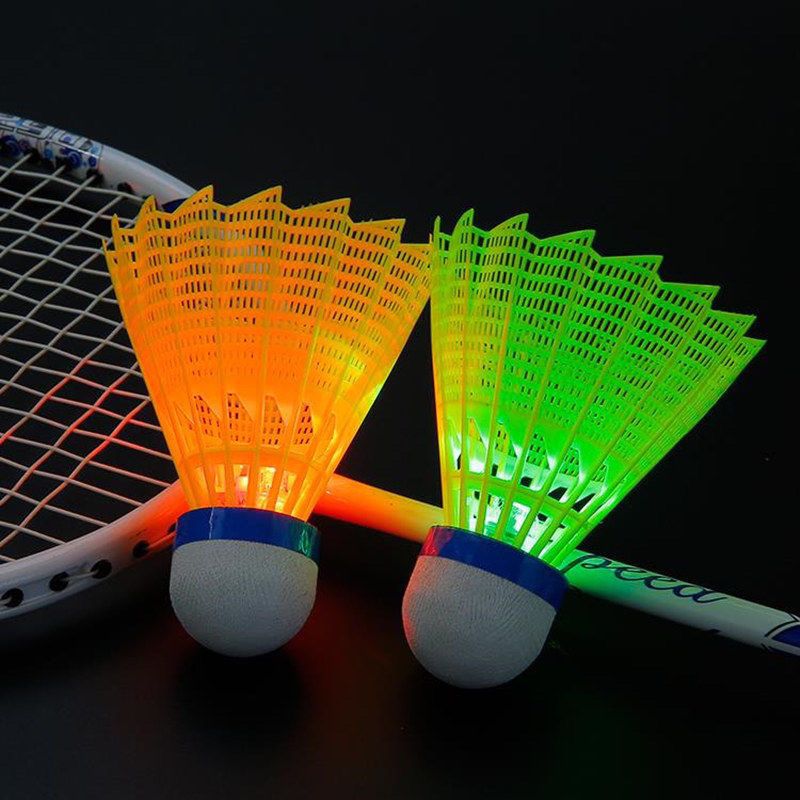Windproof Nylon Luminous Badminton Light-Resistant Luminous Night Fluorescent Light with Light Night Flash Ball
