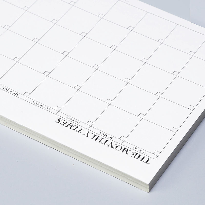 Monthly Plan Weekly Plan Notepad Self-Filled Calendar Notebook Punch-in Can Tear Schedule Book Business Simplicity