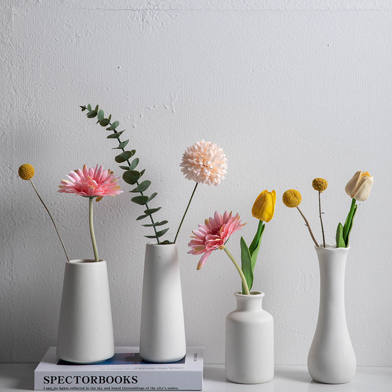 nordic instagram style plain blank ceramic white vase decoration living room decorative flower arrangement dried flower artificial flower flowerpot decoration