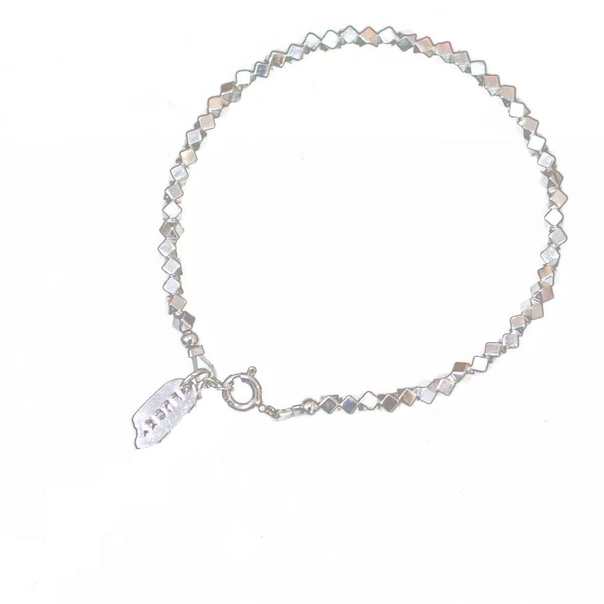 Shining Sterling Silver Does Not Fade! Small Pieces of Silver Couple 925 Bracelet Female Girlfriend Gifts Light Luxury Ins Special-Interest Design