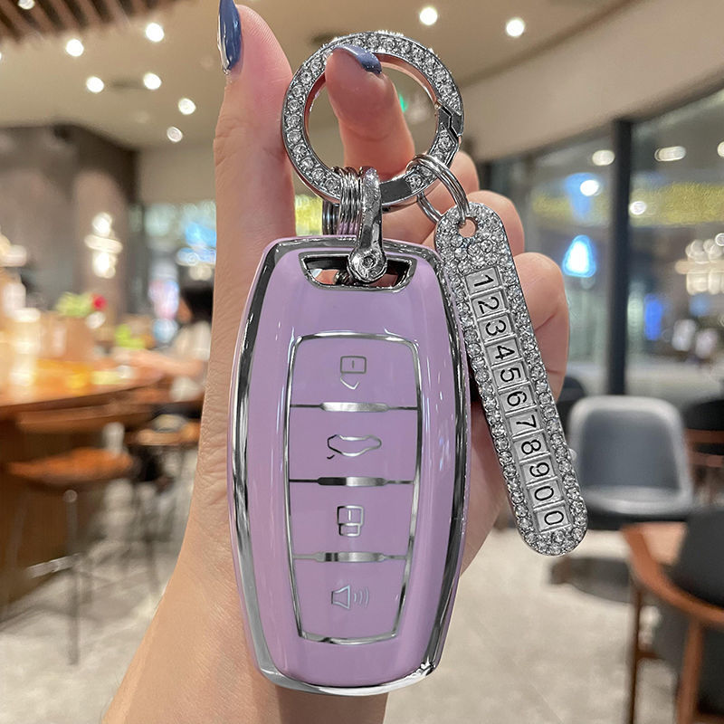 Applicable to 2021 Great Wall Euler Good Cat Car Key Sleeve Good Cat GT Version Key Case Cover Dedicated All-Inclusive Female Button