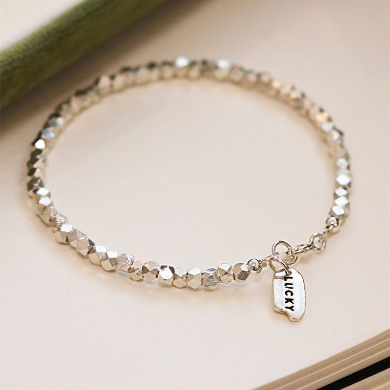 Shining Sterling Silver Does Not Fade! Small Pieces of Silver Couple 925 Bracelet Female Girlfriend Gifts Light Luxury Ins Special-Interest Design