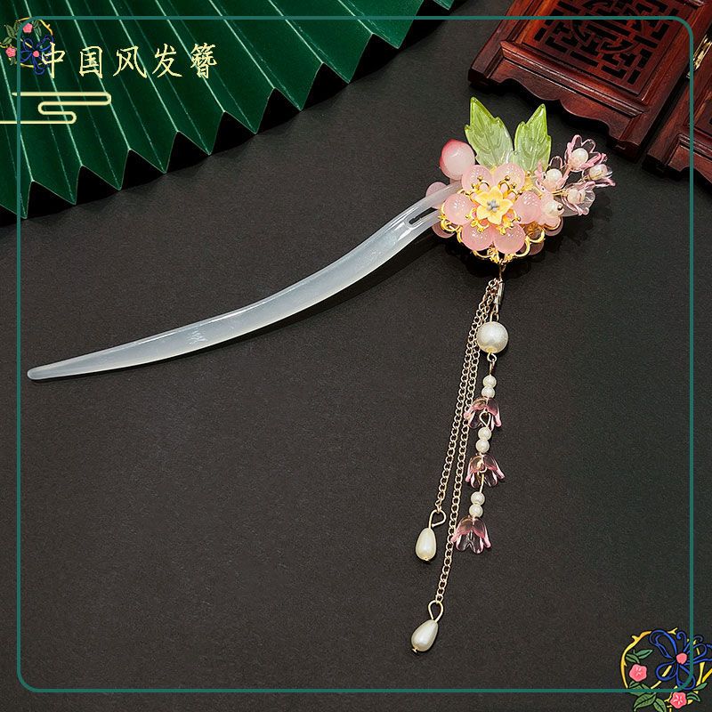 Children's Han Chinese Costume Antiquity Hair Clasp Headwear Girls Ancient Costume Decoration Little Girls Hairpin Hairpin Tassel Hair Pin Hair Accessories