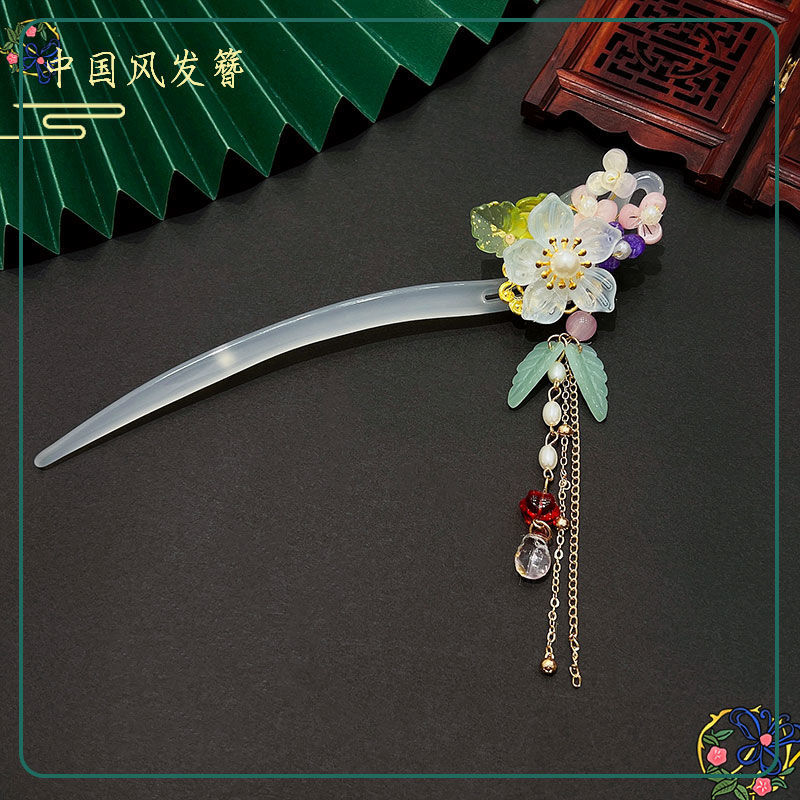 Children's Han Chinese Costume Antiquity Hair Clasp Headwear Girls Ancient Costume Decoration Little Girls Hairpin Hairpin Tassel Hair Pin Hair Accessories
