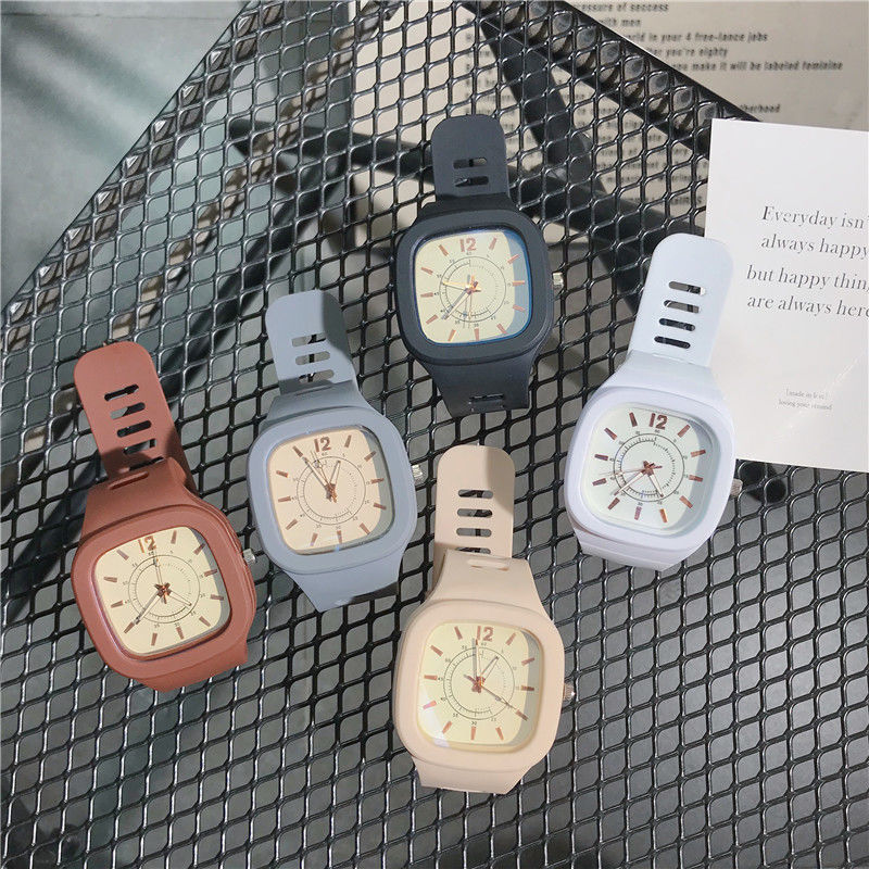 Macaron Watch Men and Women Junior High School Student Party Korean Style Simple Square Temperament Ins College Style Unicorn