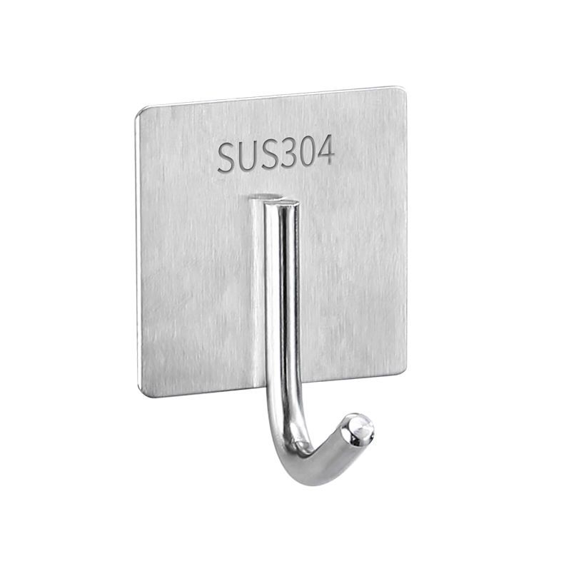 Stainless Steel Hook Strong Load-Bearing Viscose Clothes Hook Kitchen No Punching on Walls Sticky Hook Paste behind Doors Wall Hanging