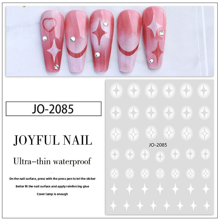 Nail Art Hollow Stickers Gradient Coloring Love Asterism Butterfly Crock Heart Free Inkjet Decals DIY Hot Sale