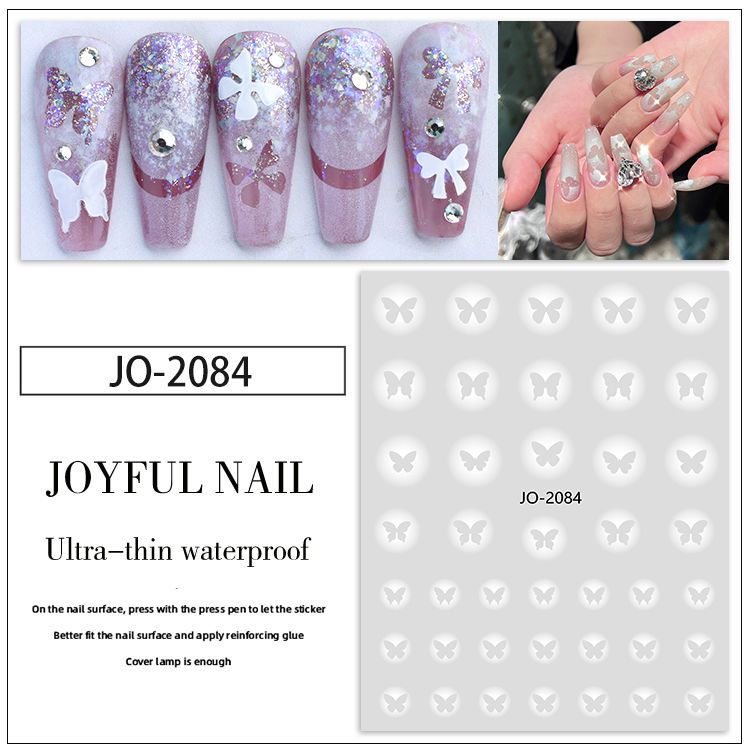 Nail Art Hollow Stickers Gradient Coloring Love Asterism Butterfly Crock Heart Free Inkjet Decals DIY Hot Sale