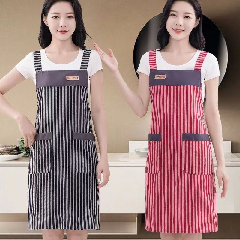 new cotton apron women‘s oilproof and abrasion resistant work clothes cooking apron kitchen home apron backpack overclothes